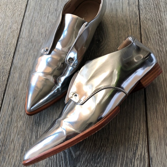 JOE’S JEANS DAKOTA Silver Brogue Shoes - Picture 5 of 9